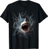 Weißer Hai Optische Täuschung Realistisches Meereskunstwerk T-Shirt