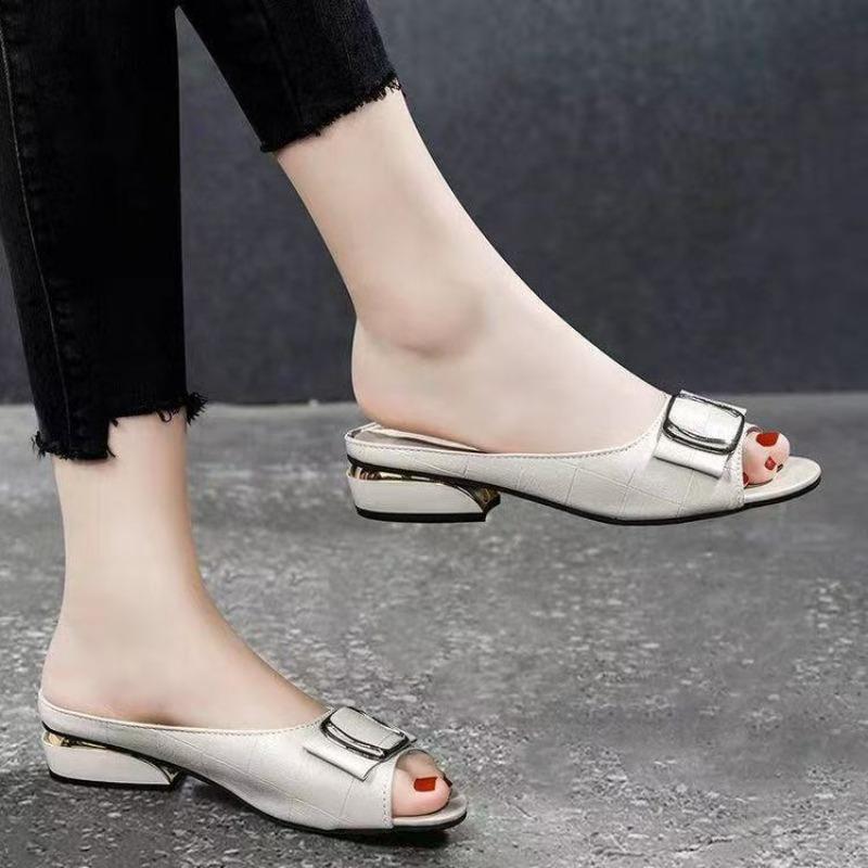Fish-mouth Low-heeled Slip-on Shoes for Women - Anti-slip Soft Leather - Versatile and Stylish