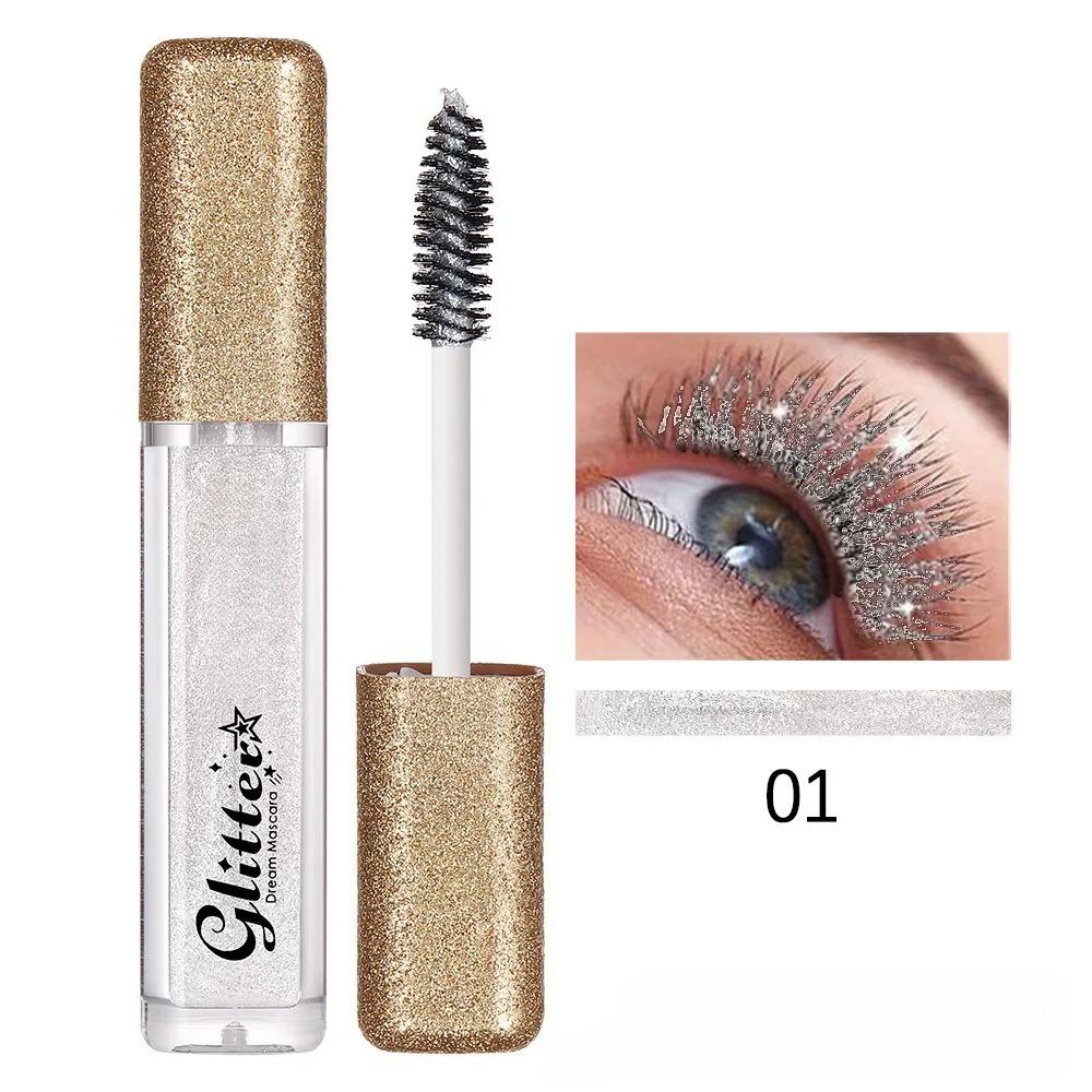 Sliver Gold Diamond Glitter Mascaras Quick Dry Long Lasting Waterproof Curling Thick Shiny Eyelash Sexy Mascara Makeup Cosmetics