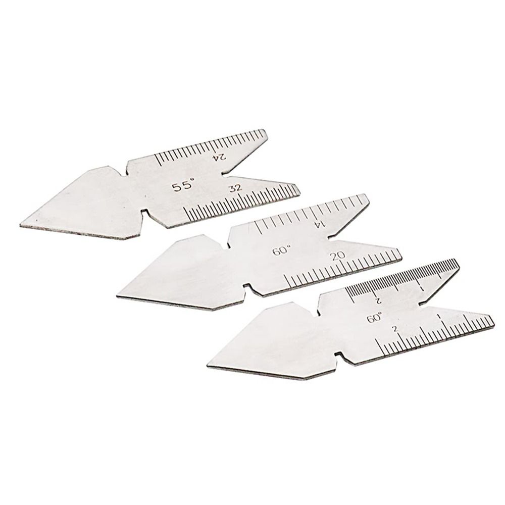 3pcs/ set Silver Screw Thread Measuring Tool 55°& 60° Lathe Cutting Tool  For Quick Comparison