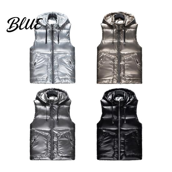 Breathable Vest Coat Comfortable Down Sleeveless Zipper Collar Hooded Men Stand Closure Winter Outwear