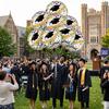 8 Pcs 18 Inch Congrats Grad Foil Balloons, Colorful Stars Graduation Round Mylar Balloons Kit, College Graduation Party Decorations