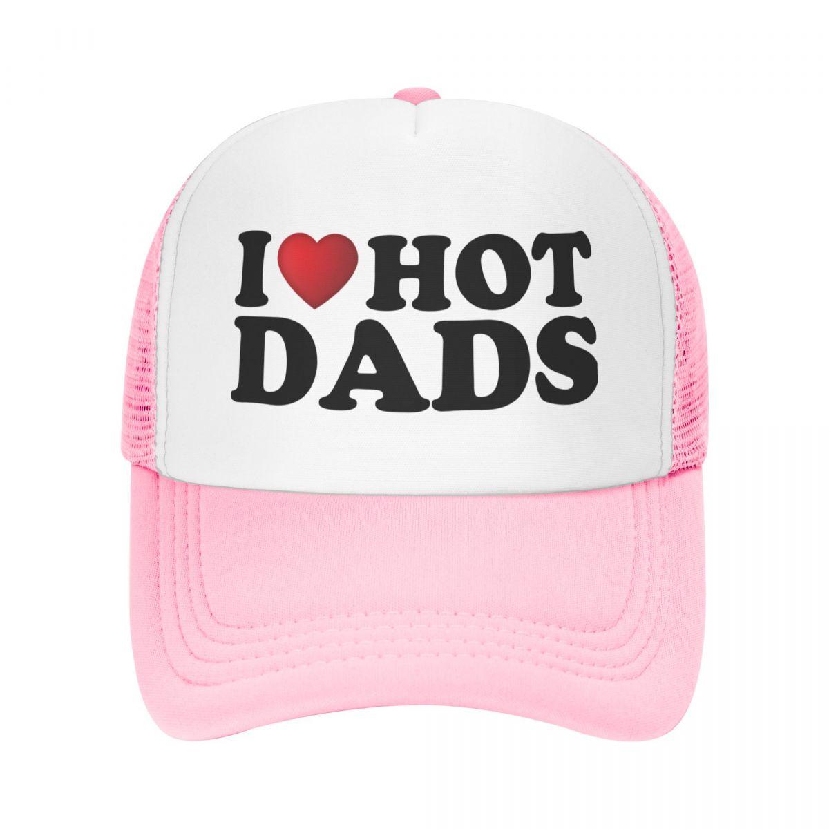 

Модная шляпа-дальнобойщик I Love Hot Dads, унисекс, WoUnisex, персонализированная регулируемая бейсболка для взрослых, летние шапки, кепки Snapback Trucker Hat