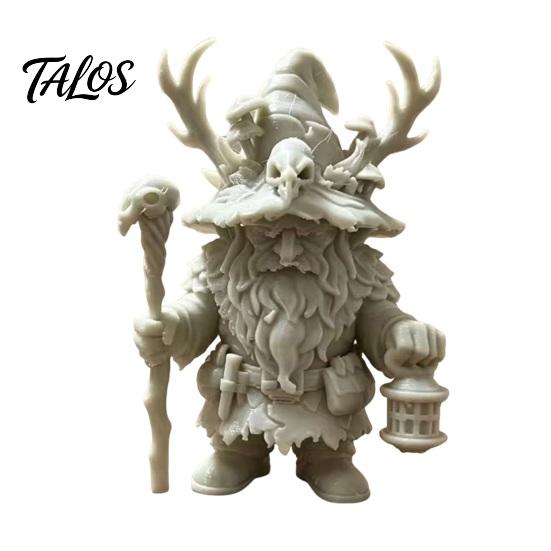 Dwarf Wizard Figurine, 3D Printed Fantasy Mage Statue, Forest Sorcerer Decor for Desk Shelf, Easter Gift for Collectors Board Game Fans
