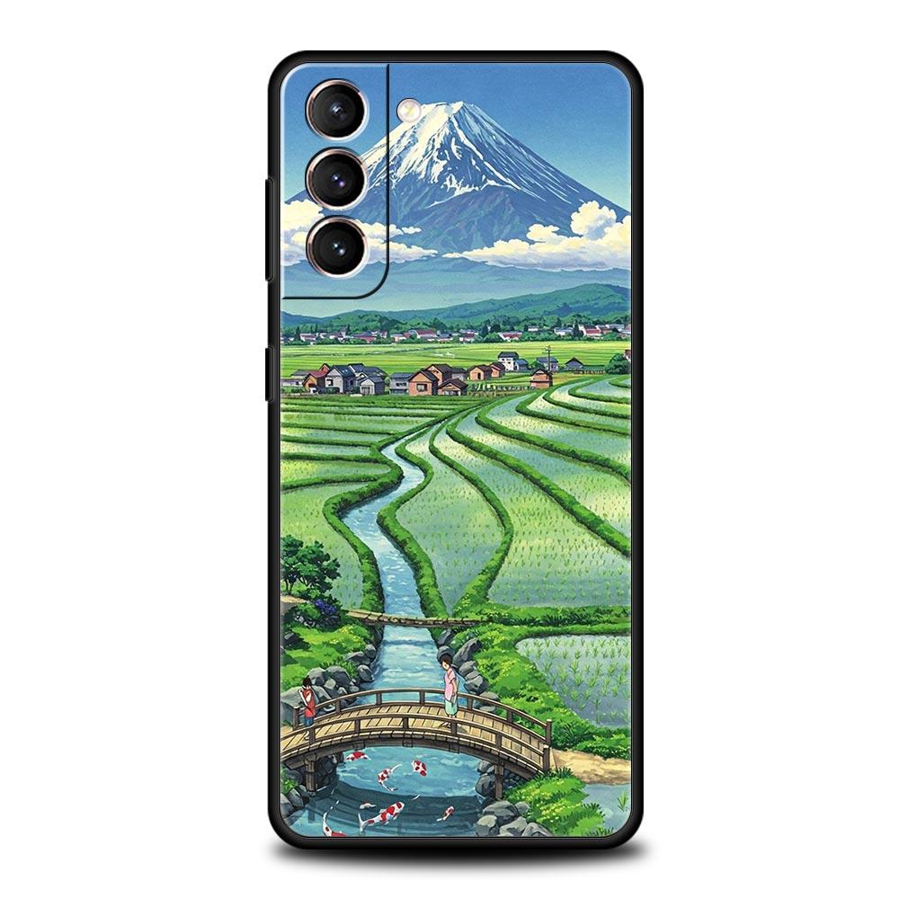 Landscape Japan Series Scenery Phone Case For Samsung Galaxy S25 S24 S23 S22 S20 Ultra S21 FE 5G S10 Plus S10E Soft TPU Cover