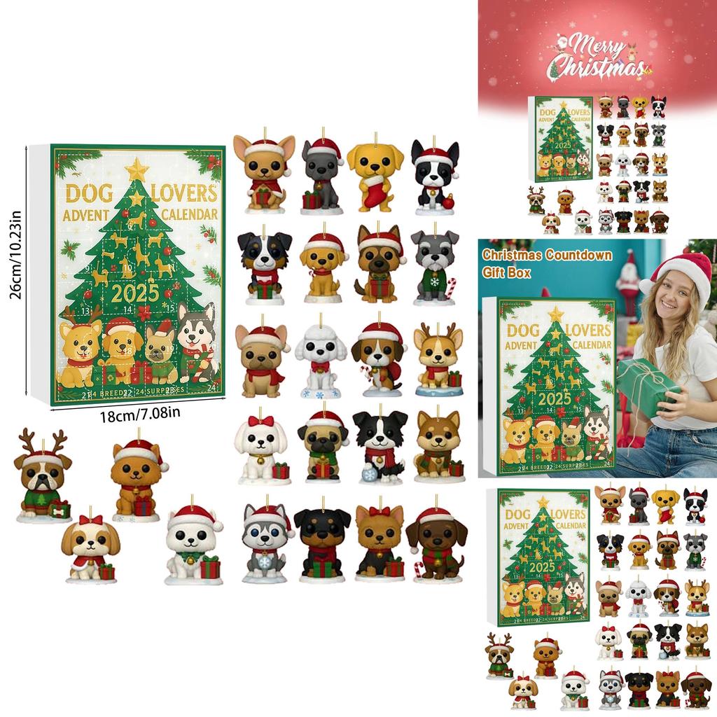 Dog Enthusiast Christmas Advent Calendar With Acrylic Decorations For Festive Celebrations