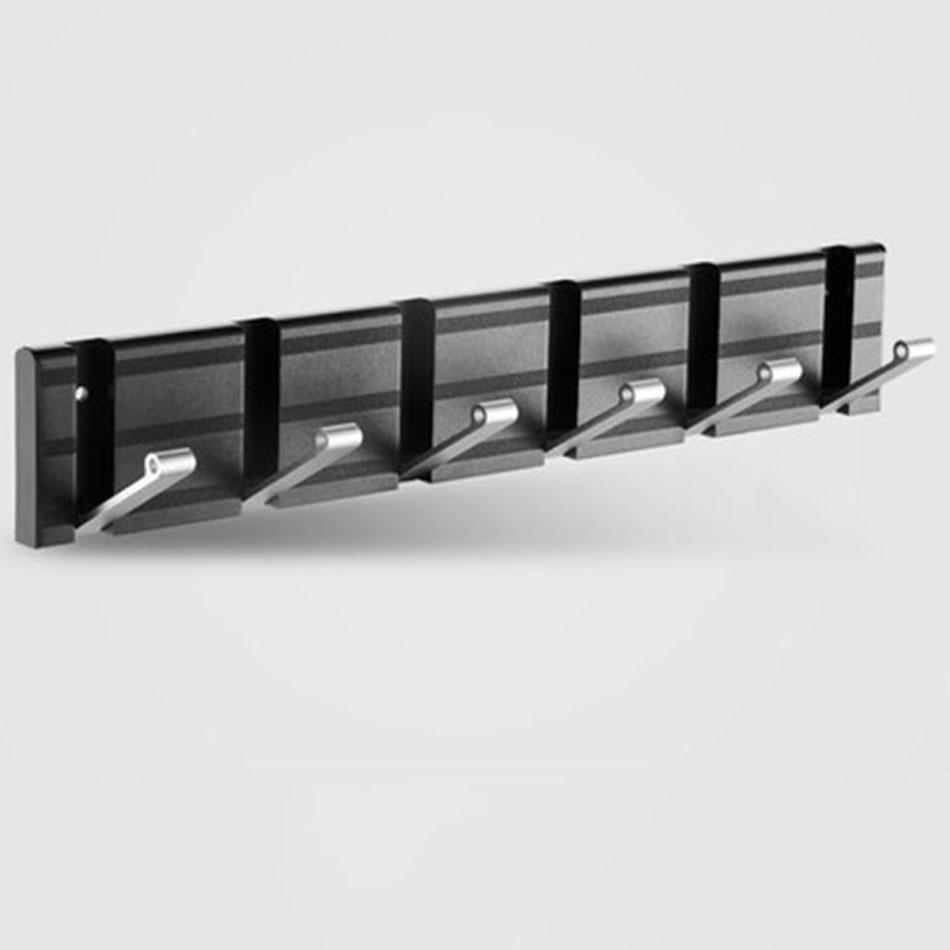 Invisible Folding Wall Hook Black Sliver Gold Aluminum Hallway Bathroom Lavatory Door Clothes Towel Storage  1 2 3 4 5 6 Hooks