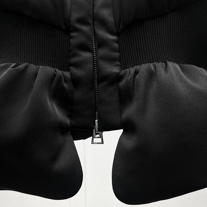 Winter Fashion Women's Thread Waist Design Warm Jacket Casual Solid Color Zipper Padded Coat