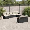 9 piece Garden Sofa Set with Cushions Black Poly Rattan