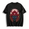 Dark Samurai Skull Print Retro Chinese Style Top Pure Cotton T-shirt