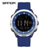 SANDA 9065 Fashion Men's Electronic Watch Simple Night Light Calendar Alarm Clock Waterproof and Shockproof Men's Digital Watch