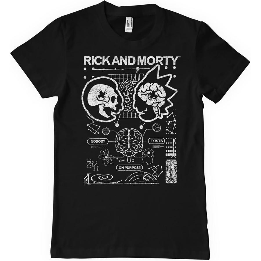 Официально лицензированная мужская футболка Rick And Morty Nobody Exists On Purpose XXXXXL чёрный