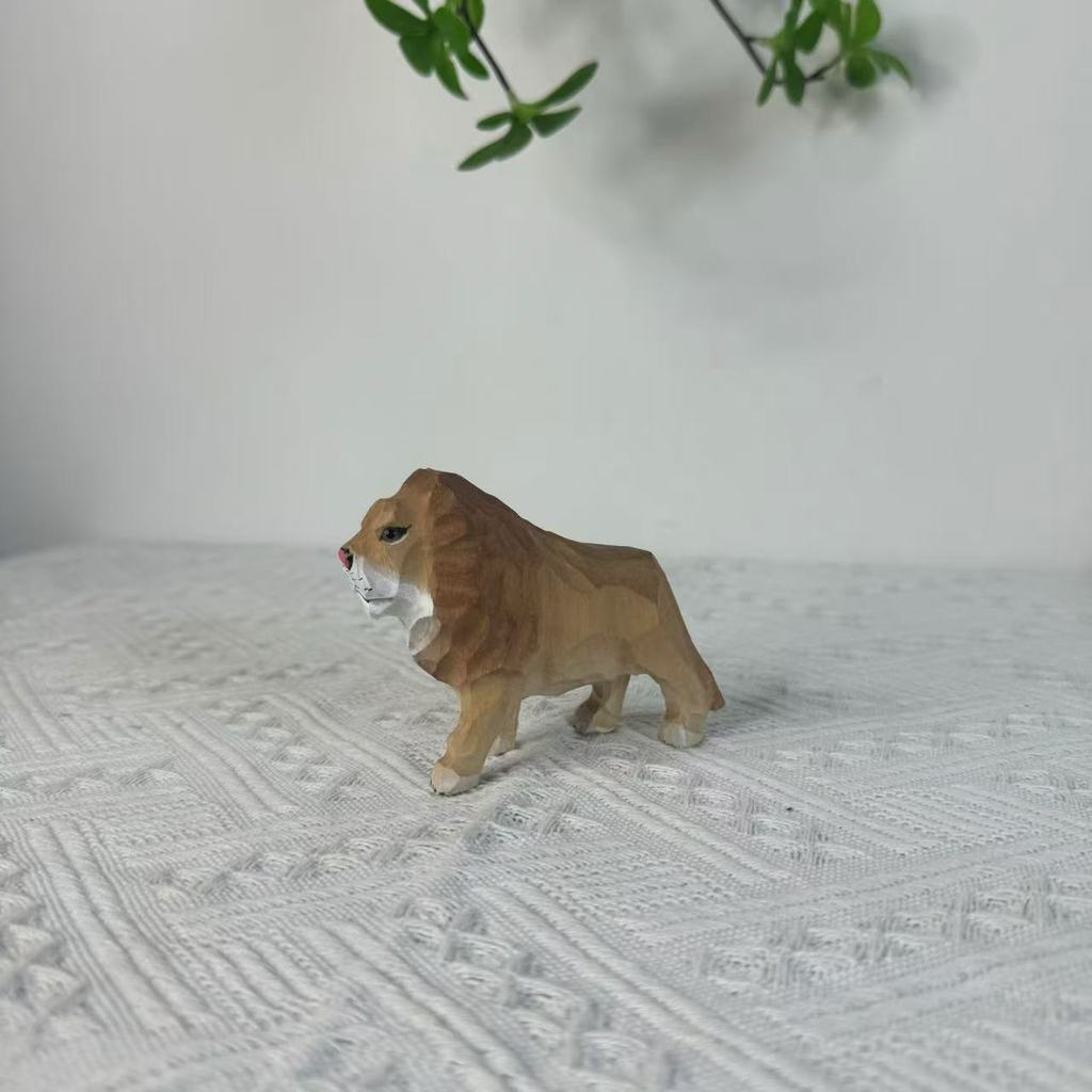 

Wooden Animal Carving Decor Set With Handcrafted Art For Desktop Display And Gift Giving Style F