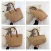 Women Straw Tote Bag Large Capacity Beach Bag Portable Basket Handbag Shoulder