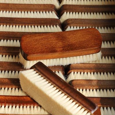 Shoe Brush Wool Hair Leather Care Shoe Polish Boot Cleaner Shoe Care Multifunctional Soft Wool Shoe Brush with Wooden Handle