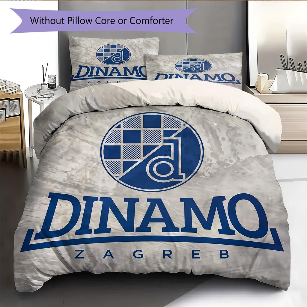 GNK Dinamo Zagreb Football Club  Pattern Bedding Quilt Set  Home Decoration  Gift (1 * Duvet Cover + 2 * Pillowcase  Without Core)