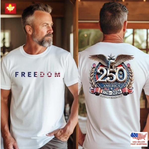 America 250th Anniversary Shirt, Happy 250th Birthday USA T-shirt S