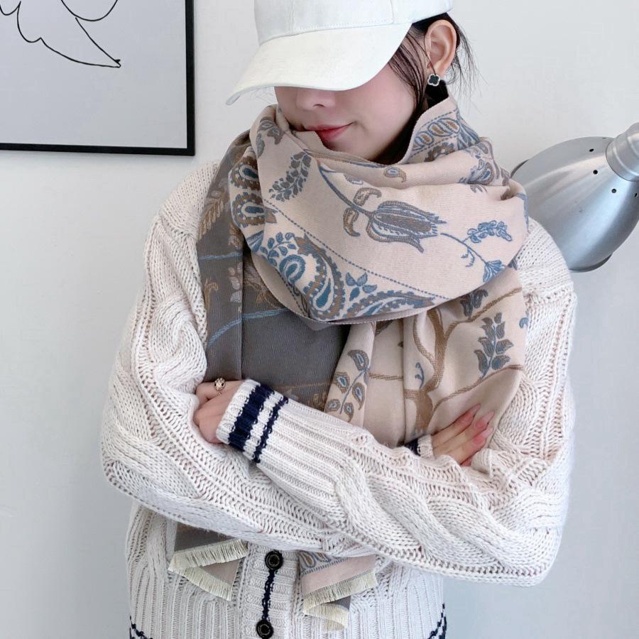 2025 Best-Selling Women's Winter Scarf: High-End Imitation Cashmere Knit Shawl, Warm Stylish Neck Warmer