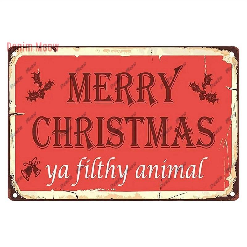 Retro Merry Christmas Metal Wall Decor, Vintage Christmas Bakery Metal Sign, for Gift  Bar Club Cafe, Room Decoration, WY299