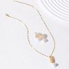 Full Diamond Feather Necklace Women'S Light Luxury Simple Ol Zircon Pearl Wing Set