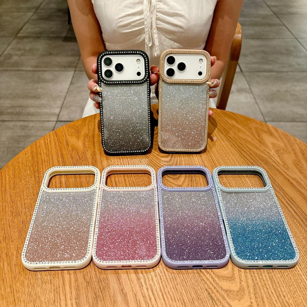 Applicable to iphone17promax mobile phone case flash diamond Apple 16/15 protective case 14 diamond 13 glitter 12/11