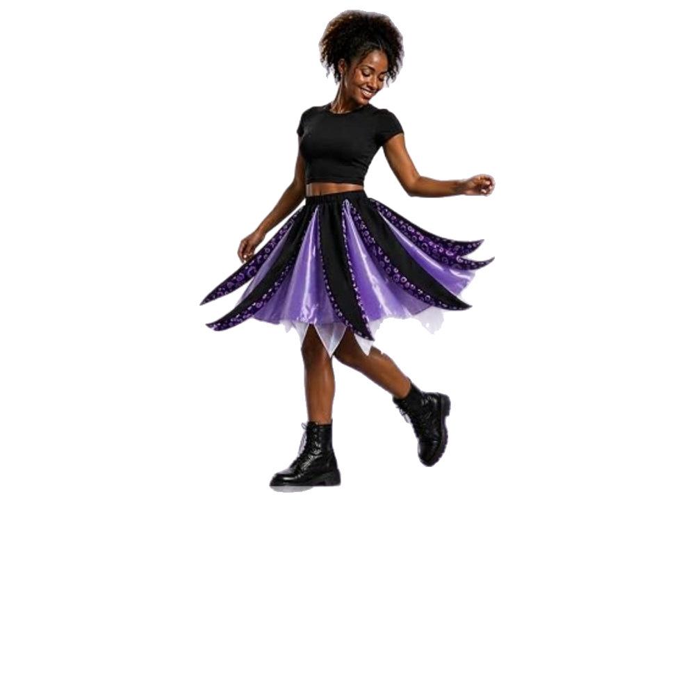 Ursula Purple Mesh Skirt Halloween Octopus Tentacle Skirt Little Mermaid Costume