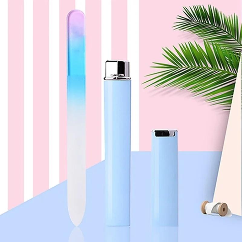 1PC Colored Crystal Glass Nail File Professional Polished Sandblasted Glass Nail File Available On Both Sides Manicure Tools