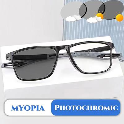 Photochromic Sports Myopia Glasses Anti Blue Light Outdoor Sunscreen Fashion Trend Near Sight Glasses for Men Women