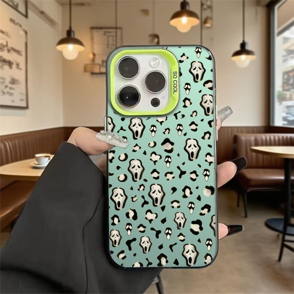 Ghost Face Pattern Shockproof Phone Case for Iphone 16 15 14 13 12 11 Pro Max/Mini Anti-Scratch Premium Hard Cover