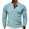Men's Solid Color Round Neck Long Sleeve T-shirt Casual Sports Raglan Top