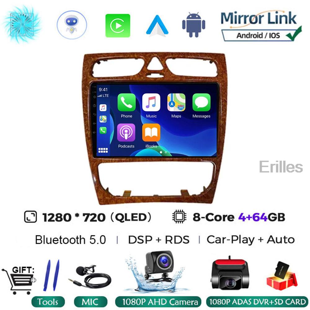 Car Radio Android 14 For Mercedes Benz C Class W203 C200 C320 C350 CLK W209 2002 - 2005 Car Stereo Multimedia Player NO DVD