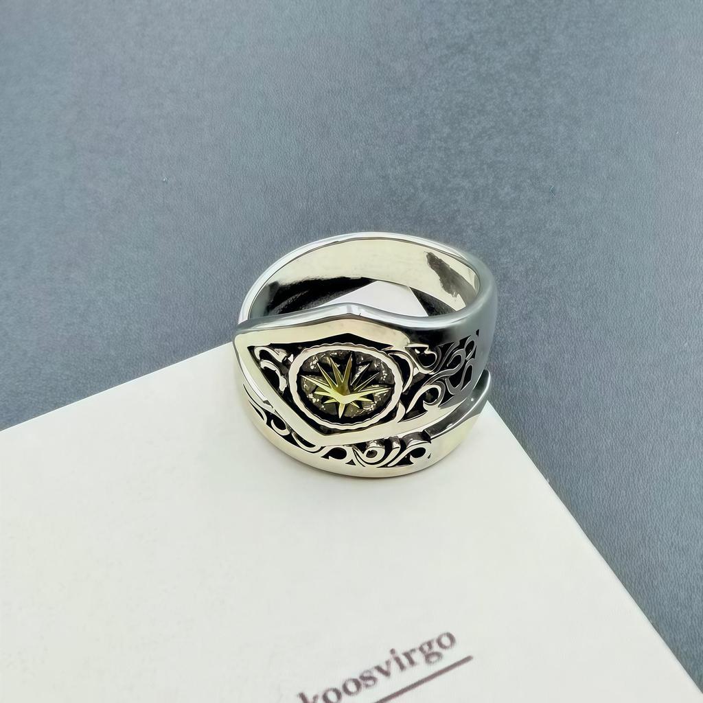 Seven-Color Sun God Ring: Adjustable Retro-Style Unisex Index Finger Ring