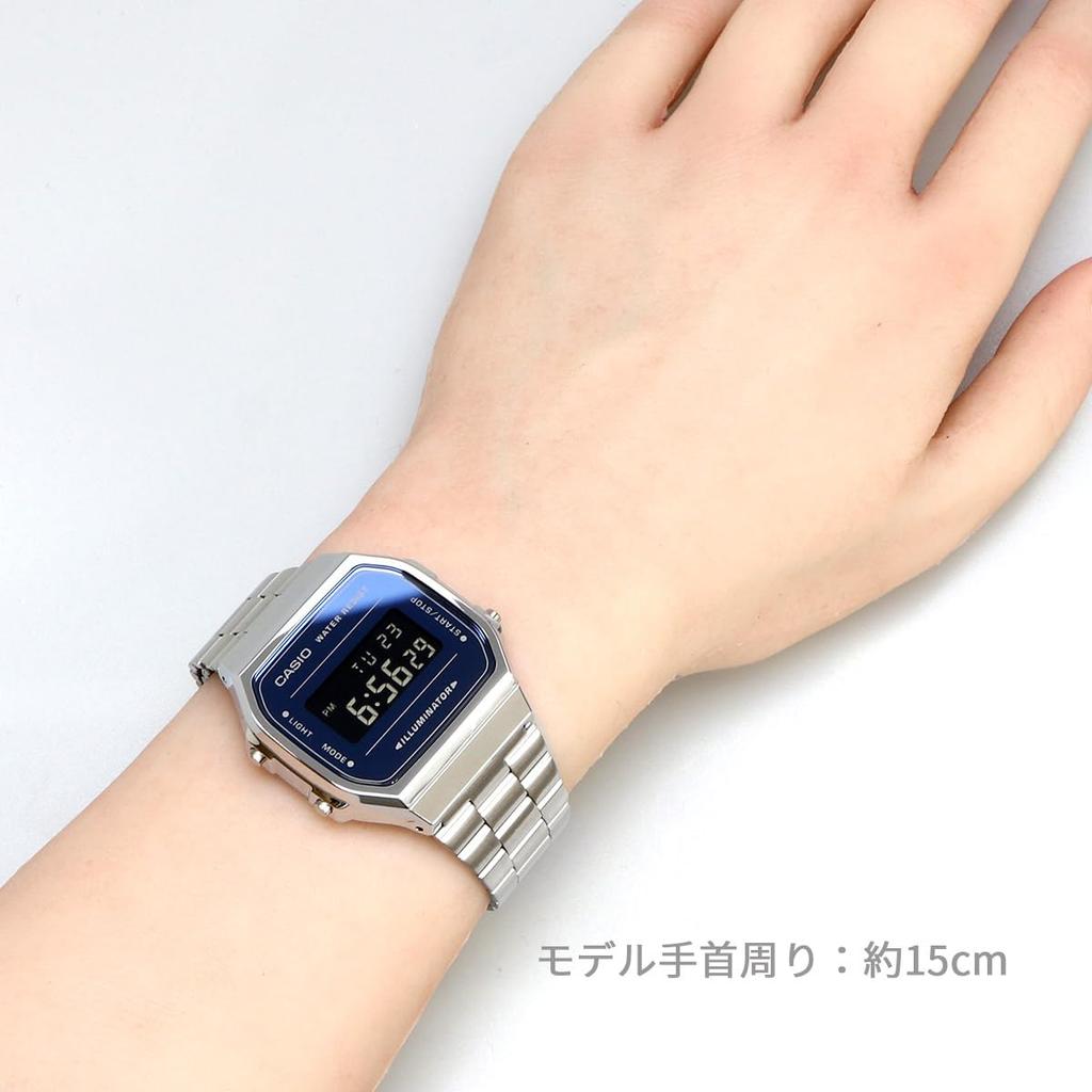 CASIO A168WEM-2B Standard Digital Watch silver x dark blue