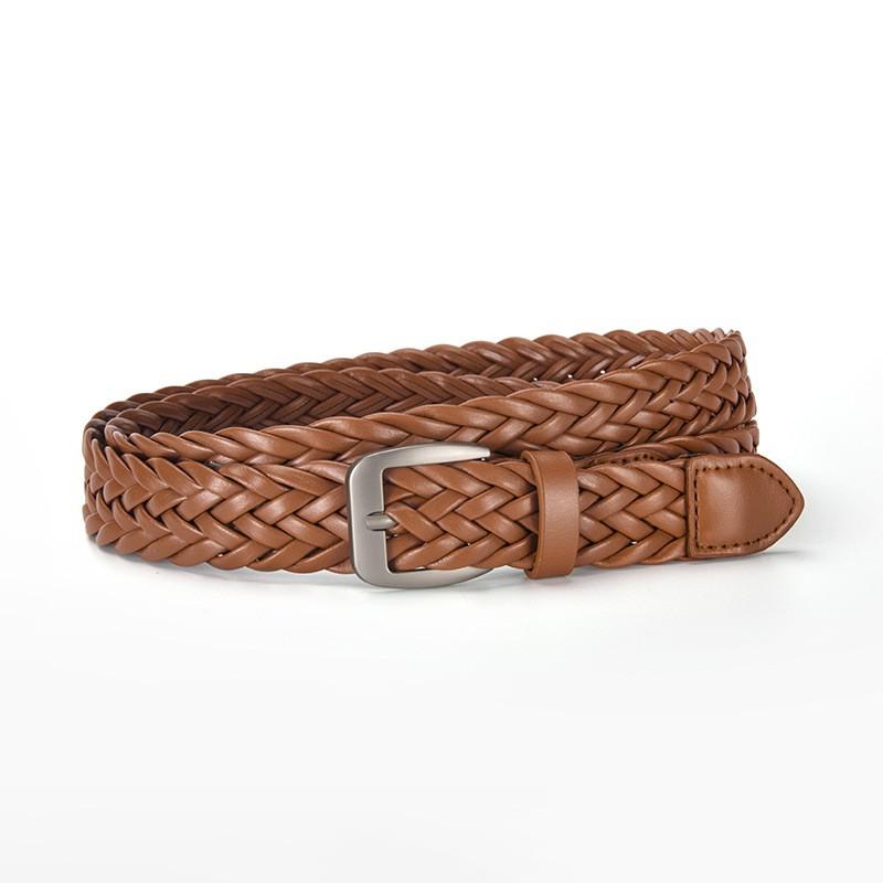 Womens PU Leather Thin Belt With Zinc Alloy Pin Buckle Jeans Casual Office Chic Style