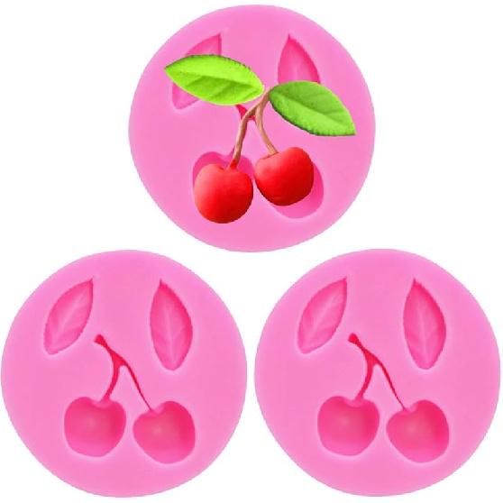 3 Pieces Strawberry Silicone Mold for Chocolate Candy Cake decoration Fruit Strawberry Shape Baking Mould Handmade DIY Candle Soap Making Mold