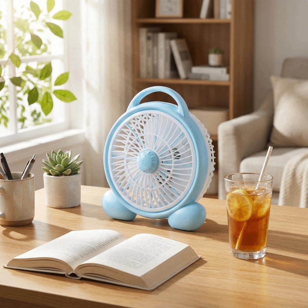 Low Noise Portable Small Table Fan Rechargeable Power Supply Quiet Personal Cooling Fan Dorm