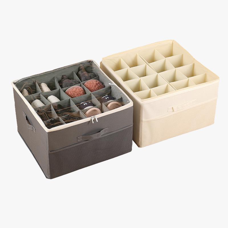 Foldable Moisture-Proof Oxford Cloth Shoe Storage Box with Lid, Visible Shoe Box, Clothes & Miscellaneous Storage Bin