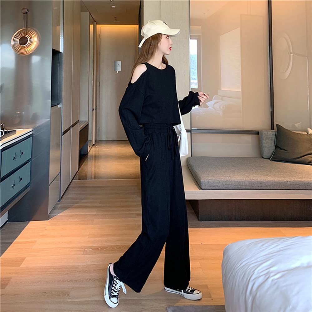 Mskikefly Tracksuit Sweatsuit Loungewear Top and Soft and Comfortable for Simple Adjustable and Workout Wide Fit Women's Set, Bottoms, Sports, Dance,