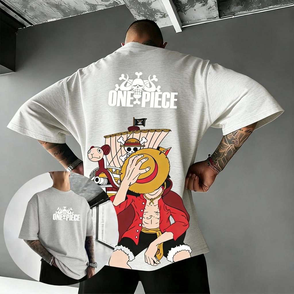 One Piece Luffy Anime Men's T Shirt Cotton Short Sleeve Tee 2026 Summer Streetwear Graphic Print Casual Tops Y2k Clothes Unisex