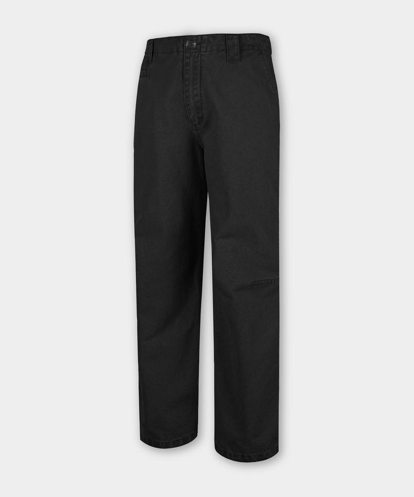 BIRBANTE Garment-Washed Dart Twill Chino Pants - Black