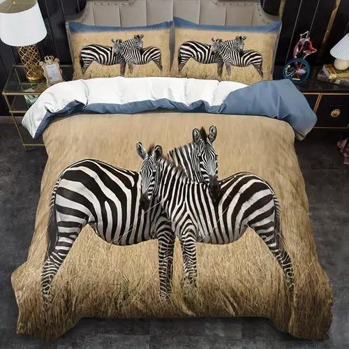 Zebra Duvet Cover Duvet Cover With Zebra Pattern Suitable For Children Boys Girls And Adults Soft Comfortable And Breathable