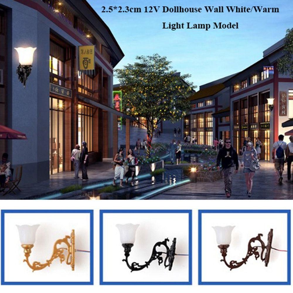 ABS Metal Material Dollhouse Wall Lamp 12V Garden Yard Led Light New White/Warm Light Model