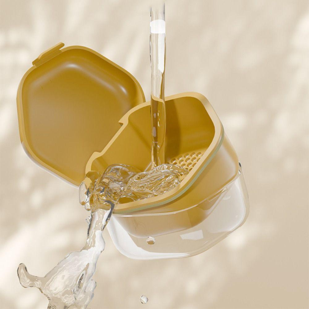 Three Layers Invisible Braces Box Draining Orthodontic Retainer Case Travel Denture Storage Box