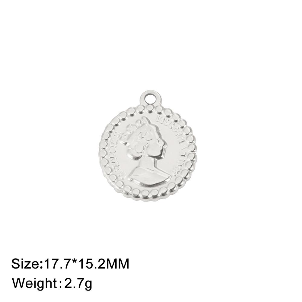 

Teamer 5pcs/lot Queen Elizabeth Charms for Jewelry Making Stainless Steel Round Pendant DIY Necklace Bracelet Jewelry Accessory