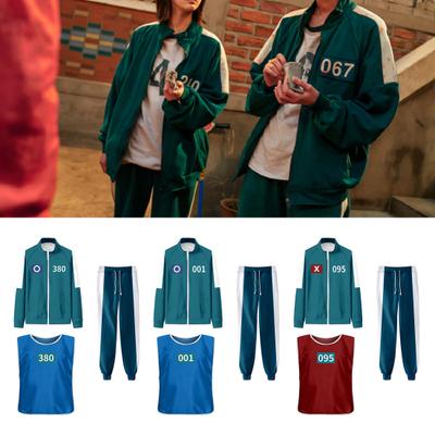 Calamari Games Cosplay Costume Three-piece Set Sweatshirt Tracksuit Set Jacket Vest Pants Unisex Sweatshirts Sports Suit for Adult Kids