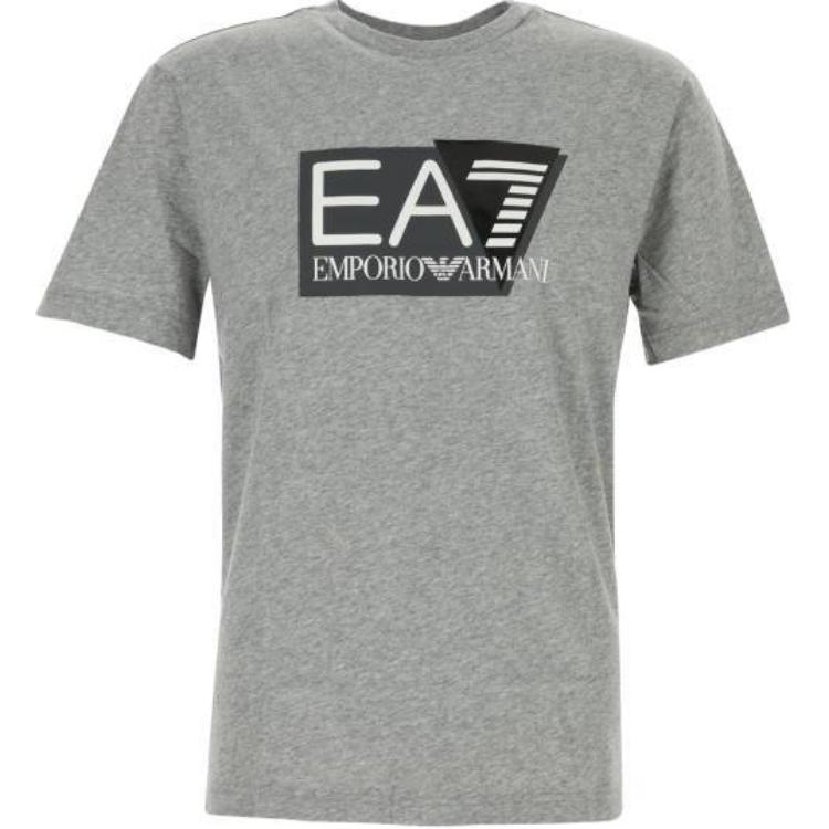 

Emporio Armani EA7 Logo Letter Print Crew Neck Straight Fit Short Sleeve T-Shirt Men tops Gray 3DPT81-PJM9Z-3905 M