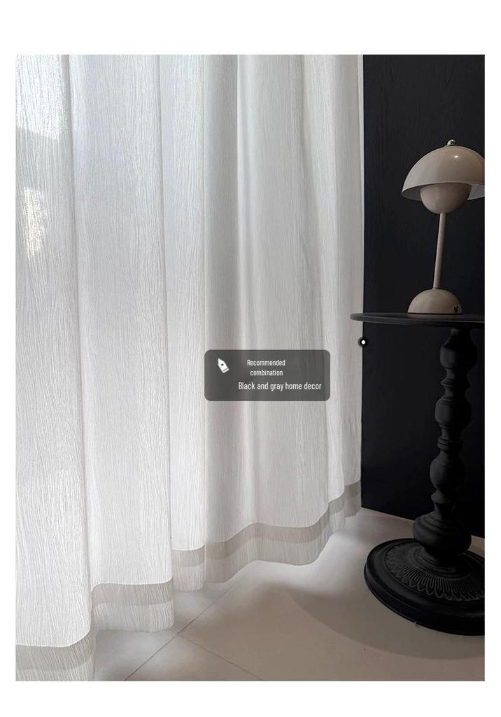 Misty Cloud Jacquard Gauze Curtains - Light Filtering Privacy Curtains for Living Room, Bedroom, Bay Window, and Balcony