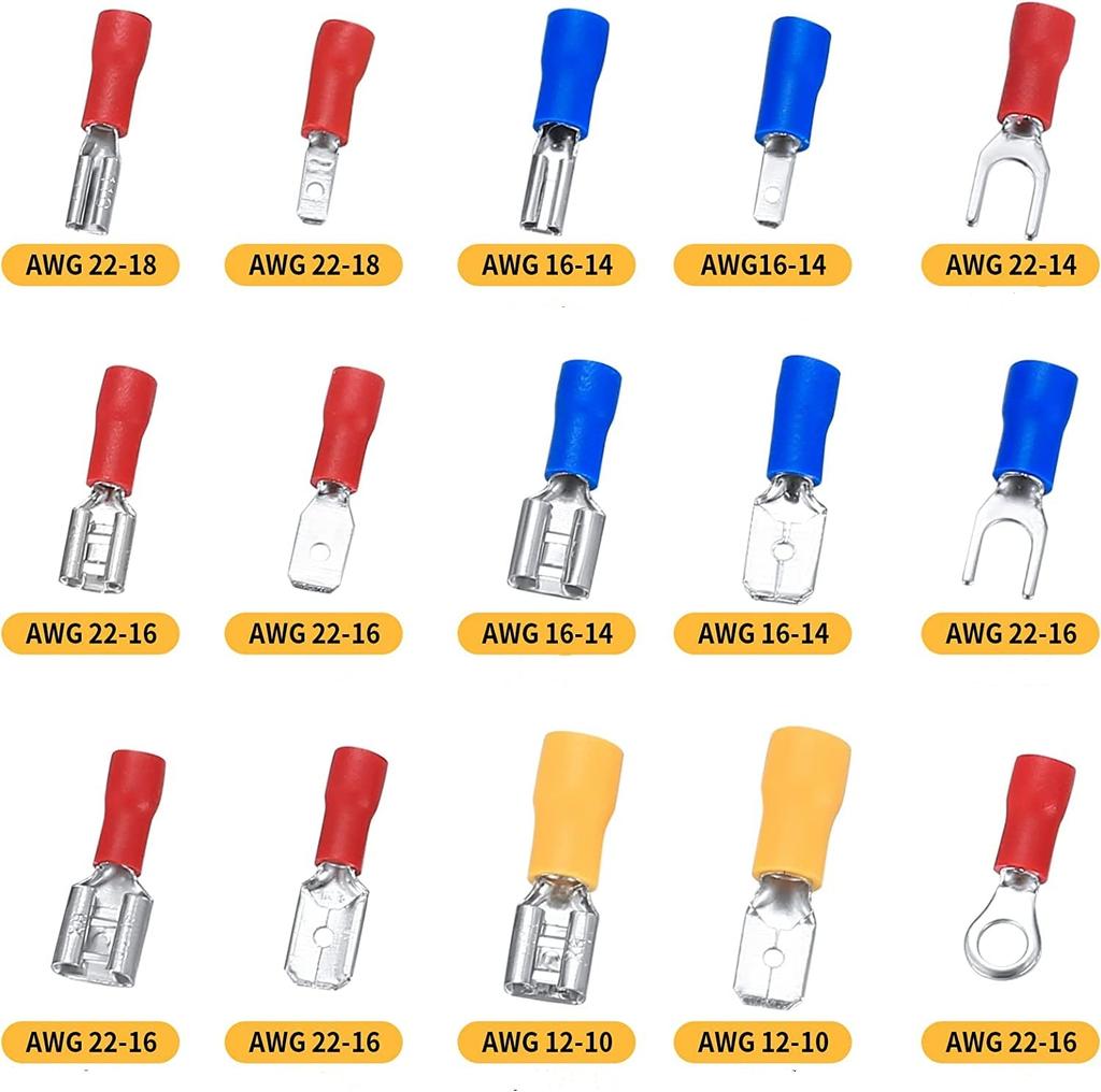 280PCS Automotive Wire Connector Kit Cold Pressed Terminals OT/UT Circular Fork Shaped Shovel Shaped Wiring Terminals