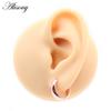 Alisouy 2pcs Copper Alloy Cute Curve Polishing Small Circle Round Hoop Earrings For Women Men Ear Cuff Brincos Hinged Jewelry