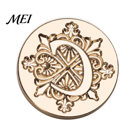 Decorative Wax Seal Stamp Iris A-Z Initial Alphabet Head, Brass Engraved Vintage Sealing Head for Wedding Invitations Envelopes Journal Gift Packaging